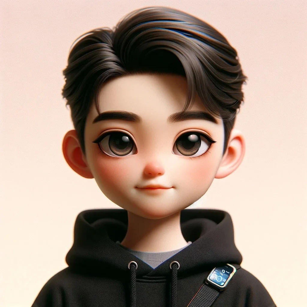 Male AI character in a black hoodie